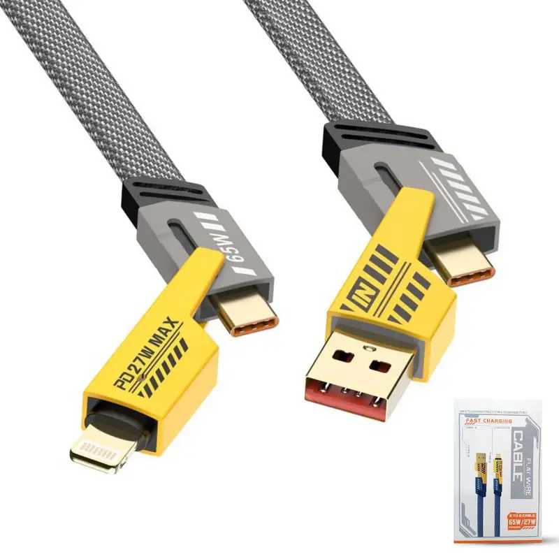 4 In 1 Multi USB PD Charging Cable (Type-C To C, C To Lightening, USB To C, USB To Lightening)